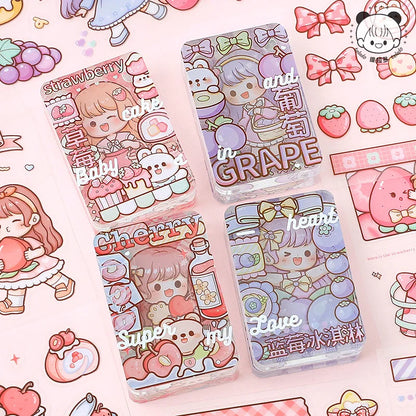 Kawaii Girl & Fruit Scrapbook Stickers