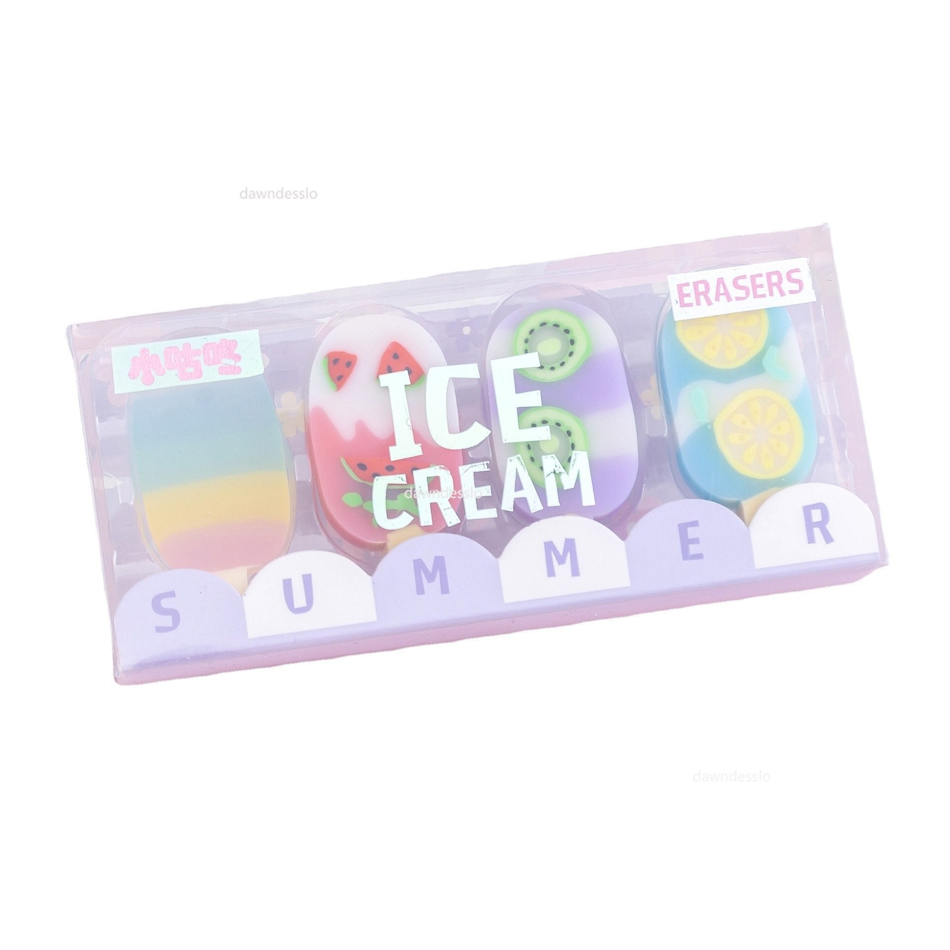 4 Pcs/Set Ice Cream Rubber Erasers – Super Anime Store