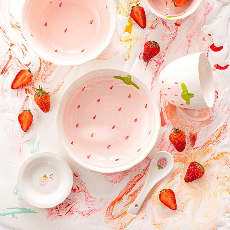 Erdbeer-Keramikgeschirr