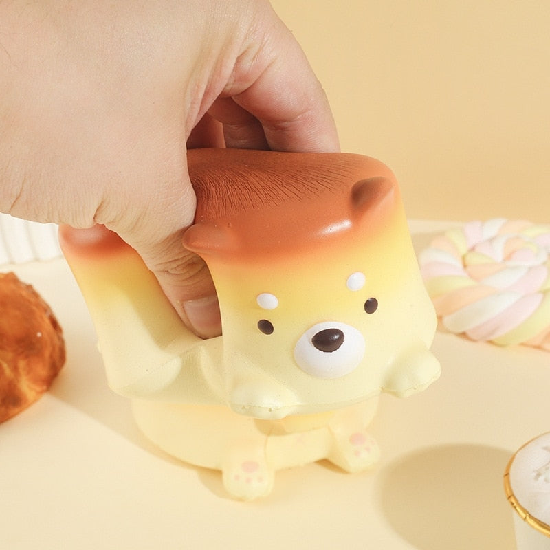 Cheesecake Puppy Squish Toy
