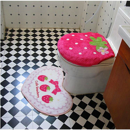 Strawberry Bathroom Decor Rugs