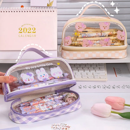 Cute Animals Transparent Pencil Case