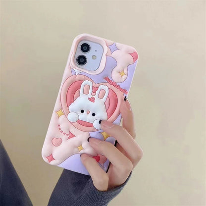 Pink Heart Bunny iPhone Case