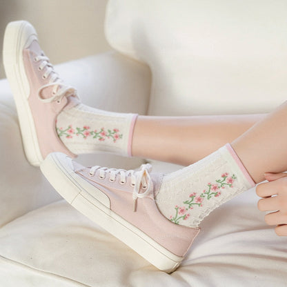 Pink Floral Socks