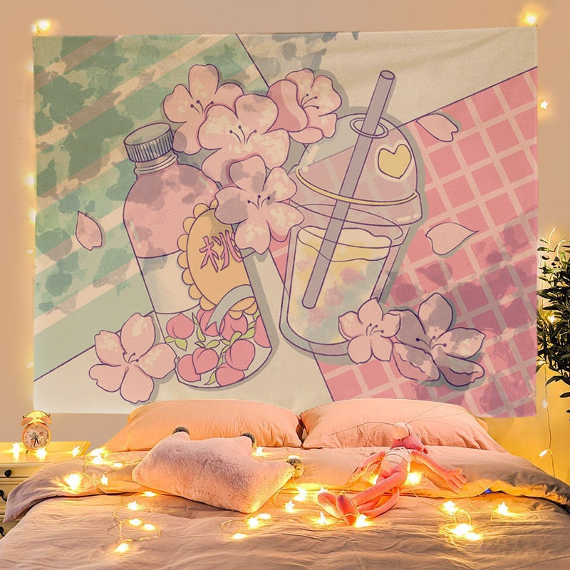 Kawaii Girl Wall Tapestries