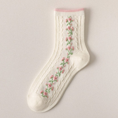 Pink Floral Socks