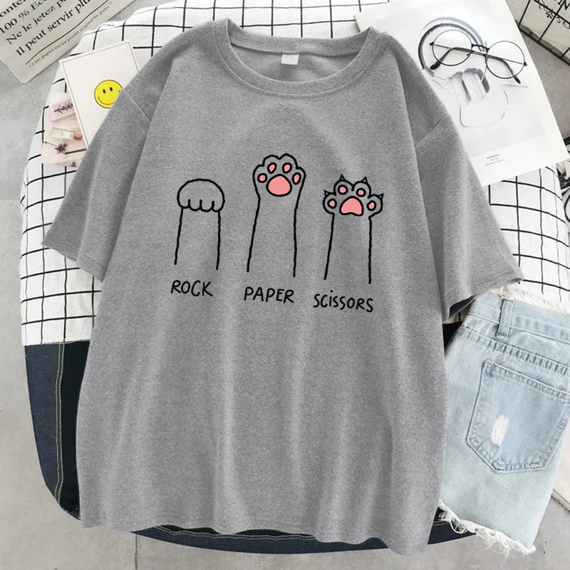 "Rock Paper Scissors" Cat Paw T-Shirt