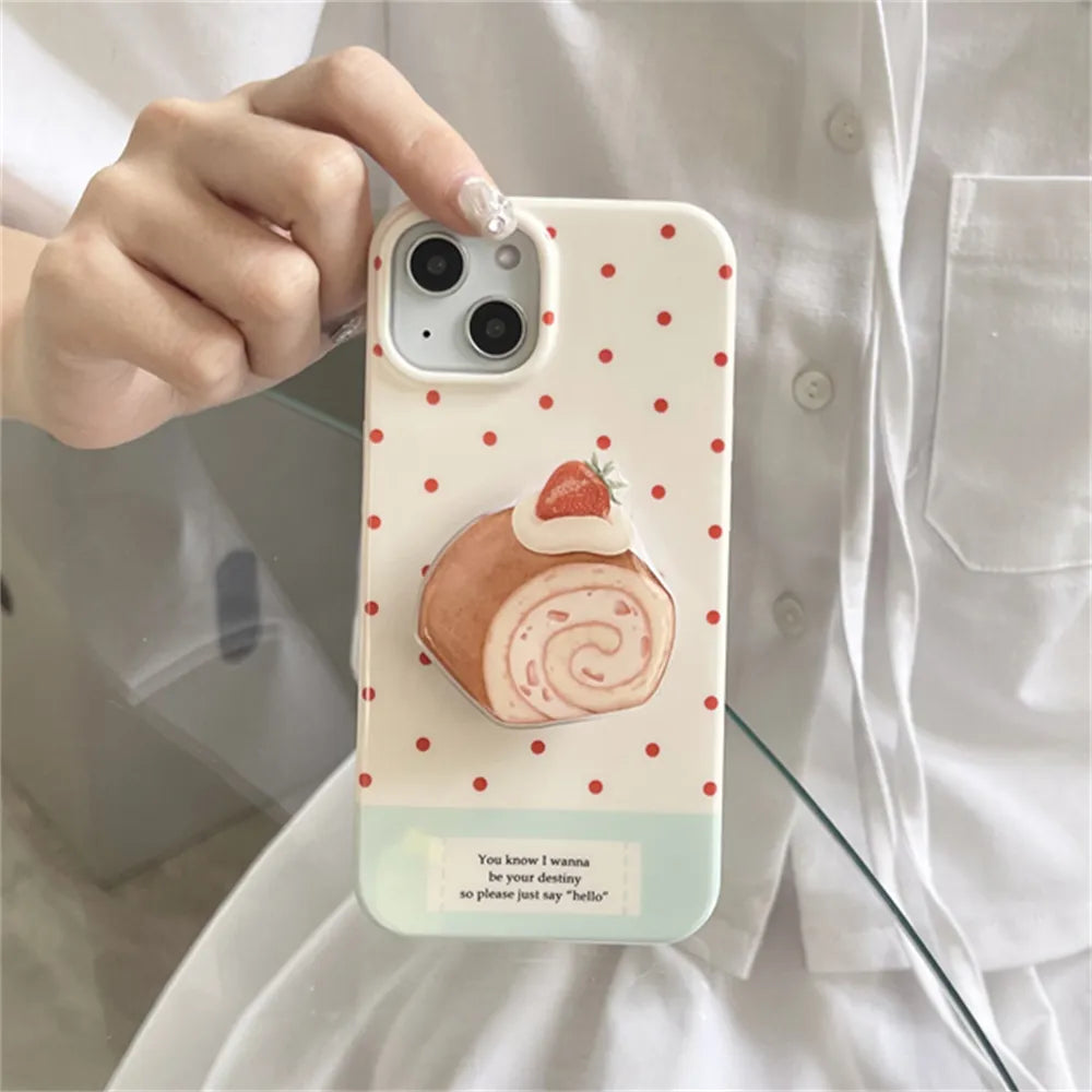 Strawberry Swiss Roll iPhone Case