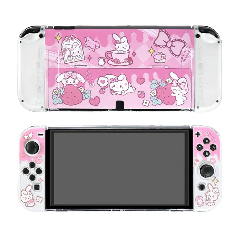 Kawaii Strawberry Tea Bunny Nintendo Switch Case