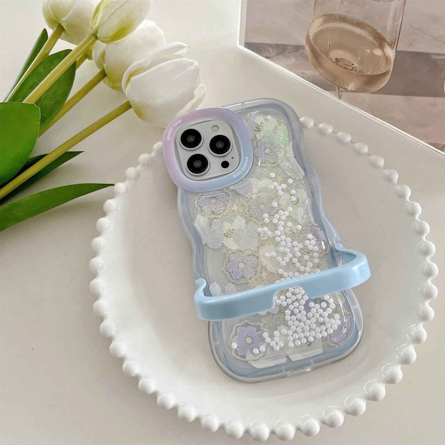 Flower Pearl Quicksand iPhone Case