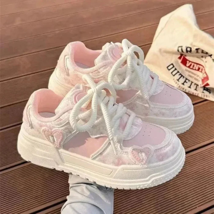 Cute Pink Heart Sneakers