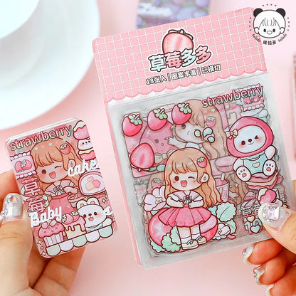 Kawaii Girl & Fruit Scrapbook Stickers