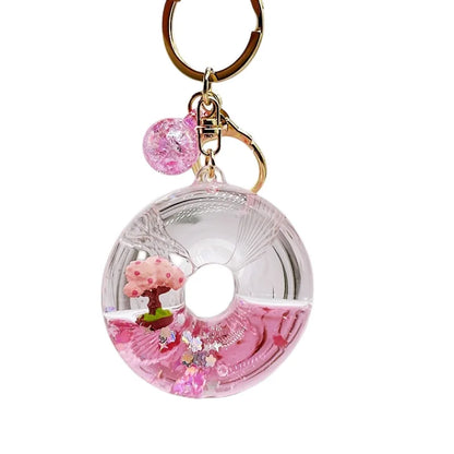 Cherry Blossom Tree Glitter Keychain