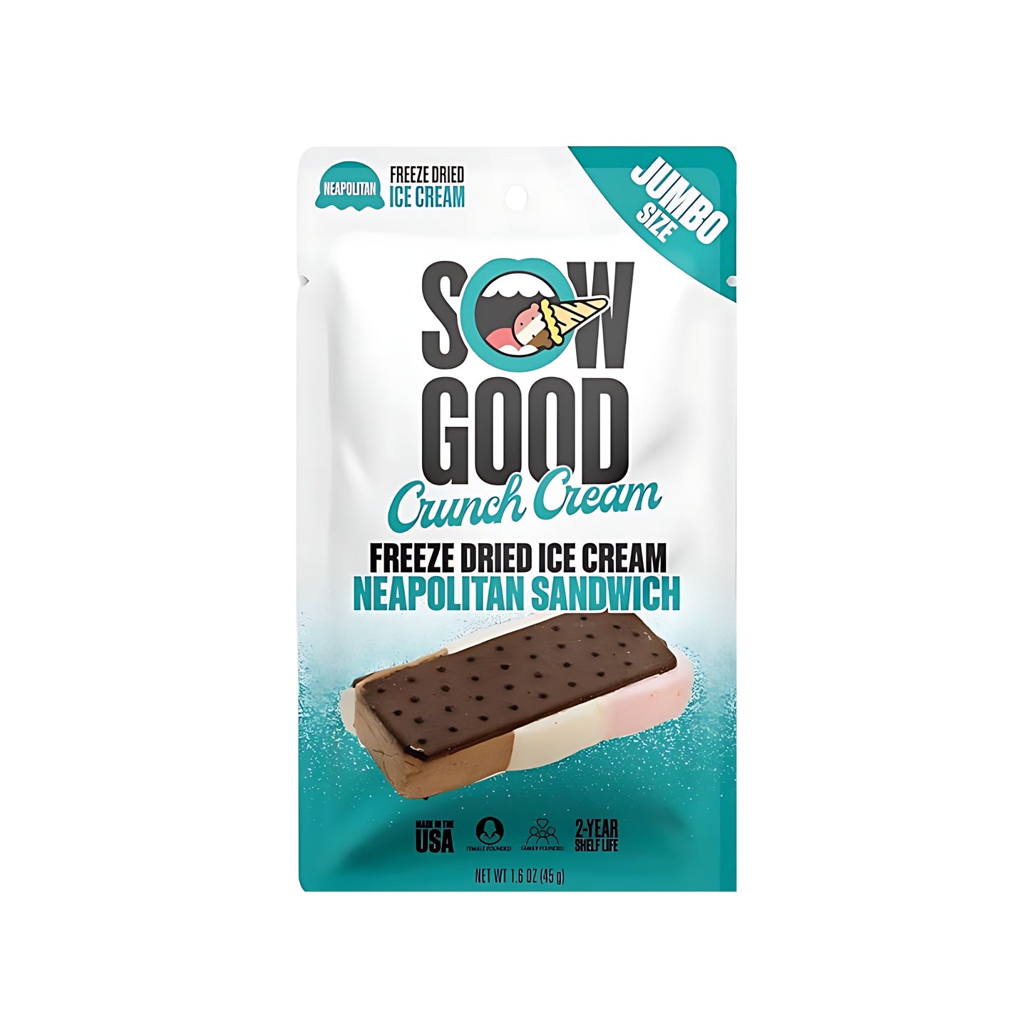 Sow Good Freeze Dried Jumbo Ice Cream Neapolitan Sandwich (USA)