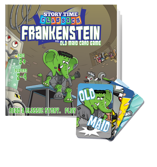 Story Time Classics: Frankenstein and Old Maid Card Game 2-in-1 Playset