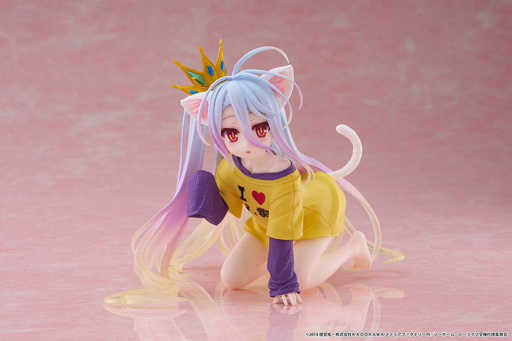 No Game No Life - Shiro Desktop Cute Prize Figure (Cat Ear T-Shirt Ver.)