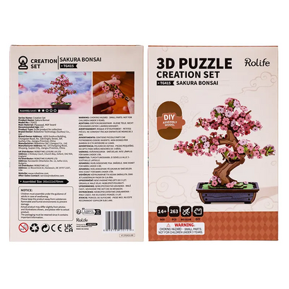 DIY Book Nook Shelf Insert Kit – Sakura Bonsai | Robotime 3D Miniature Puzzle