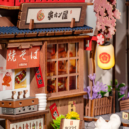 DIY Book Nook Shelf Insert Kit – Sakura Wine Alley | Robotime Miniature Diorama