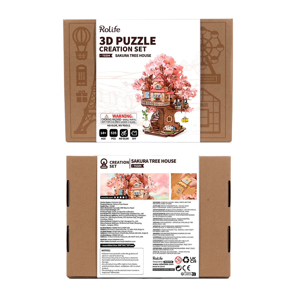 Rolife Sakura Tree House DIY Wooden 3D Puzzle