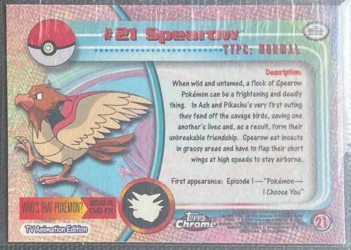 Spearow Foil (21) [Topps Pokemon Chrome Series 1]