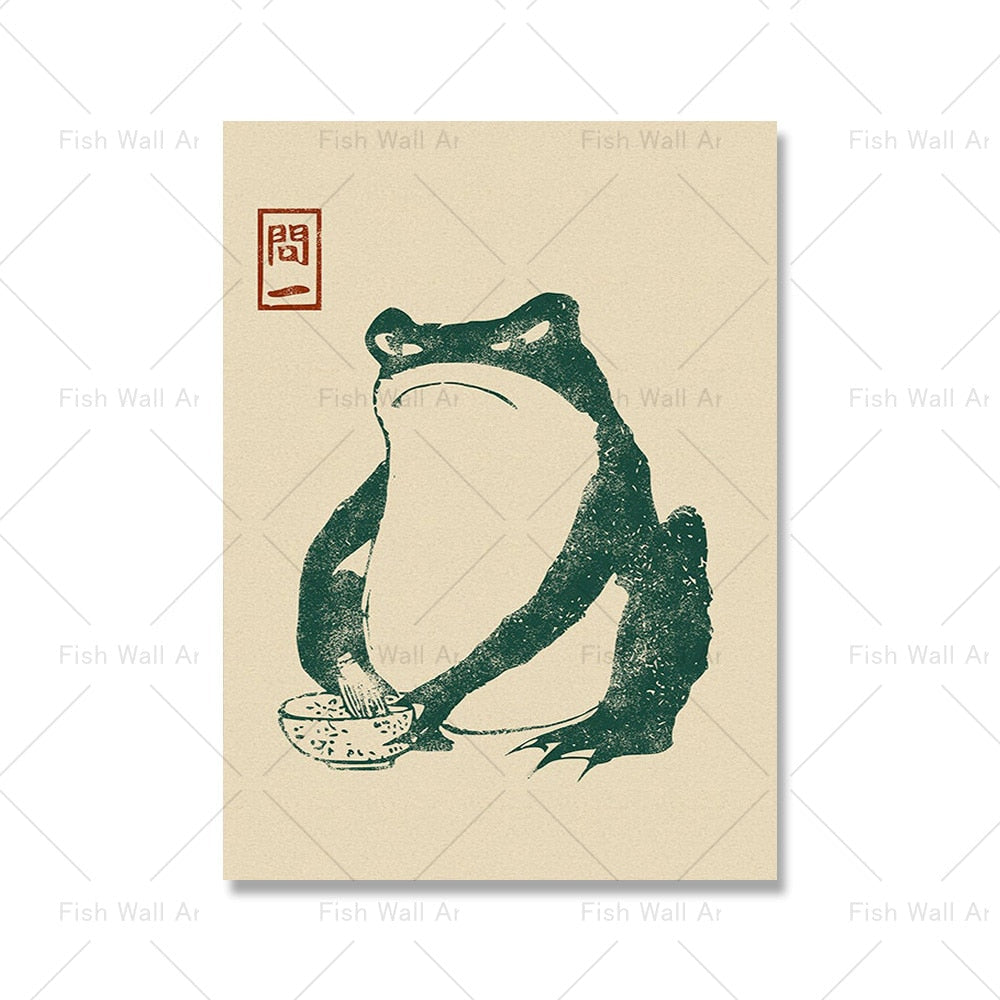 Matsumoto Hoji Canvas Frog Posters