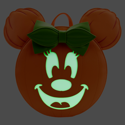 Loungefly: Disney - Glow Face Minnie Pumpkin Mini Backpack