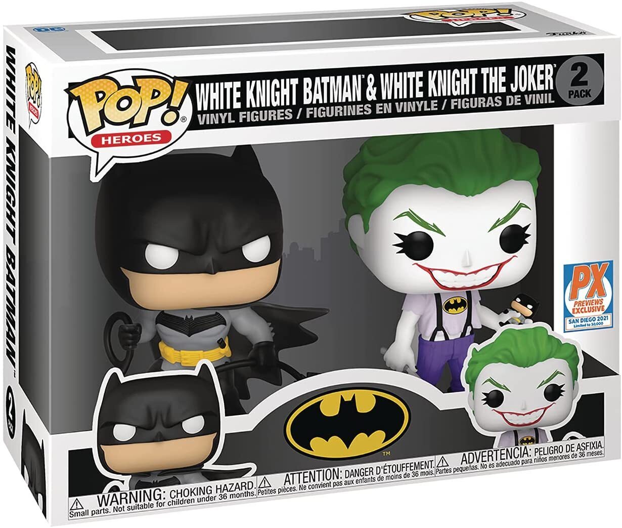 POP! Heroes: White Knight Batman & White Knight The Joker (2-PK) Exclusive