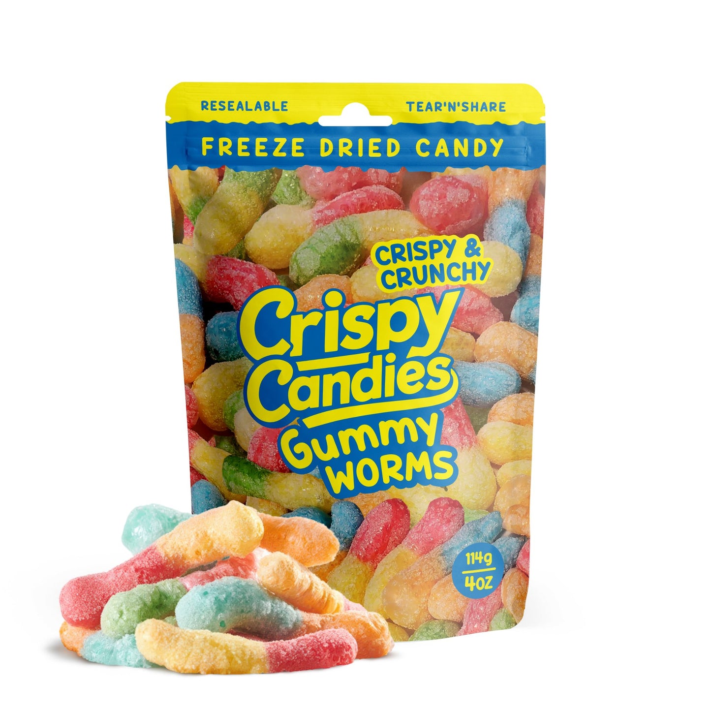 Crispy Candies - Gummy Worms Freeze Dried Candy 114g