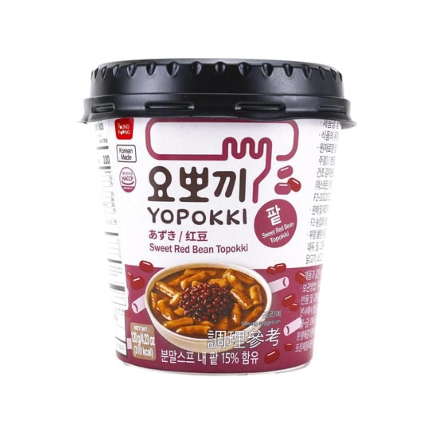 Yopokki Sweet Red Bean Topokki Rice Cake Cup (Korea)