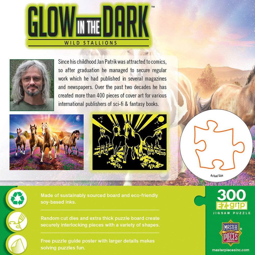 Glow in the Dark - Wild Stallions 300 Piece EZ Grip Jigsaw Puzzle