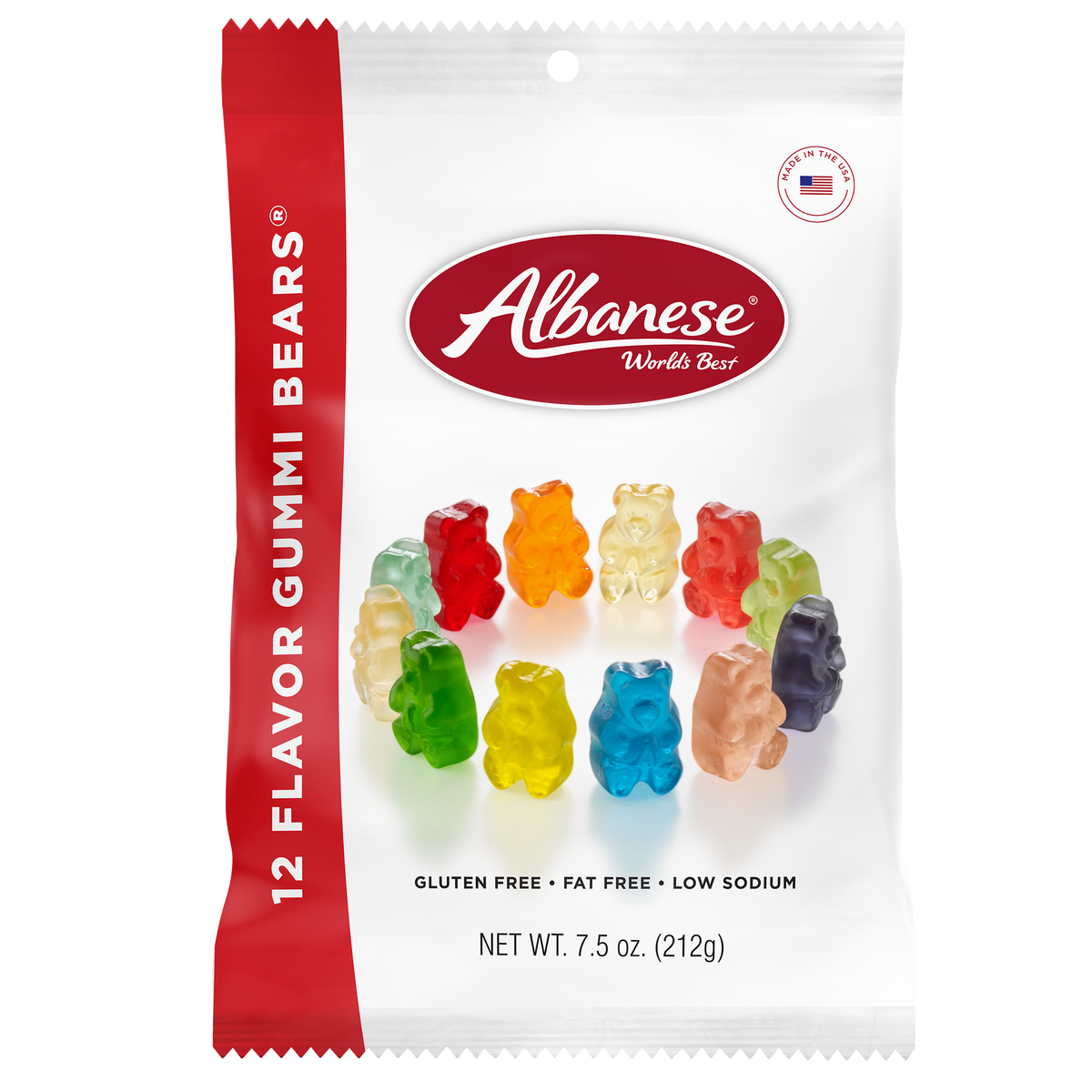 12 Flavor Gummi Bears 7.5 oz Peg Bag