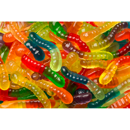 12 Flavor Mini Gummi Worms 27 oz. Share Size Bag