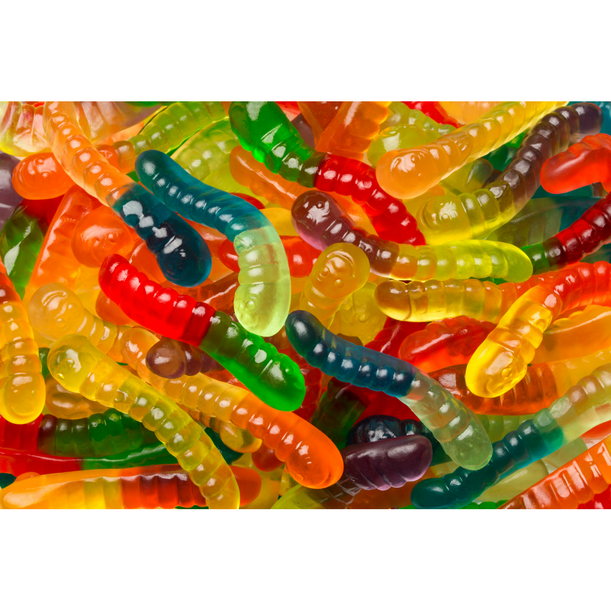 12 Flavor Mini Gummi Worms 7.5 oz Peg Bag