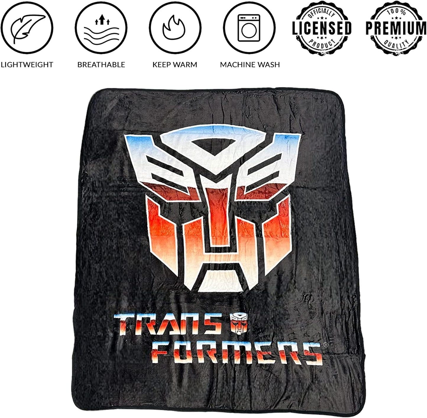 Hasbro Transformers Autobot Symbol 80's Cartoon Throw Blanket