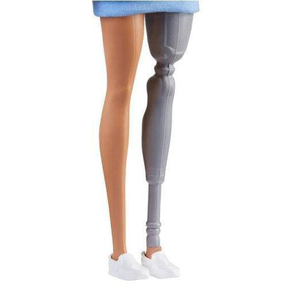 Barbie Fashionista #121 Brunette with Prosthetic Leg, Sweater Dress