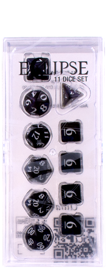 Ultra PRO: 11-Dice Set - Eclipse (Jet Black)