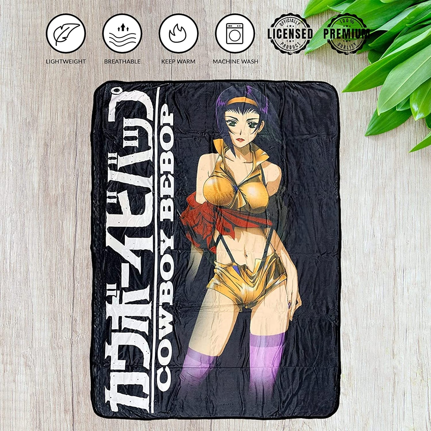 Cowboy Bebop Faye Valentine Standing Fleece Throw Soft Lightweight Blanket 45x60 Inches