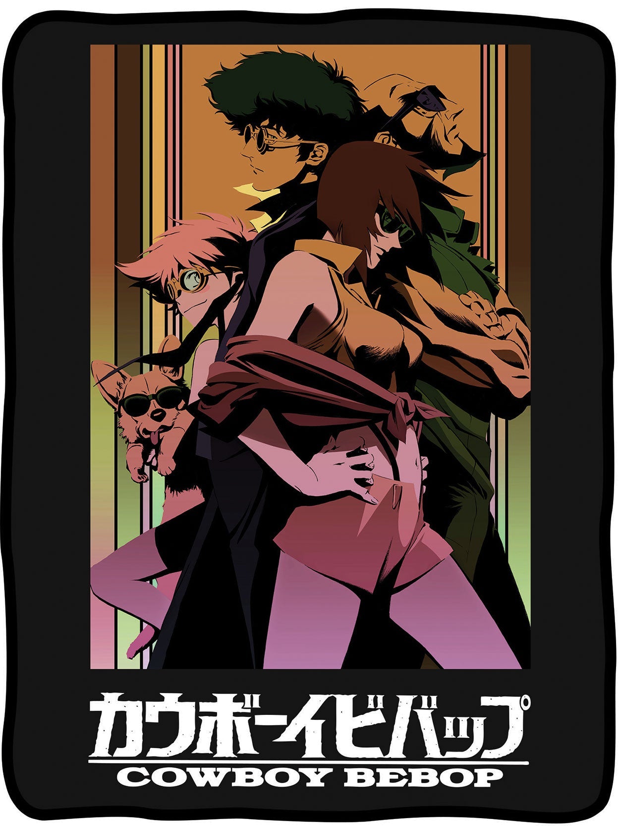 Cowboy Bebop Group Faye Spike Edward Ein Jet Black Fleece Throw Soft Lightweight Blanket 45x60 Inches