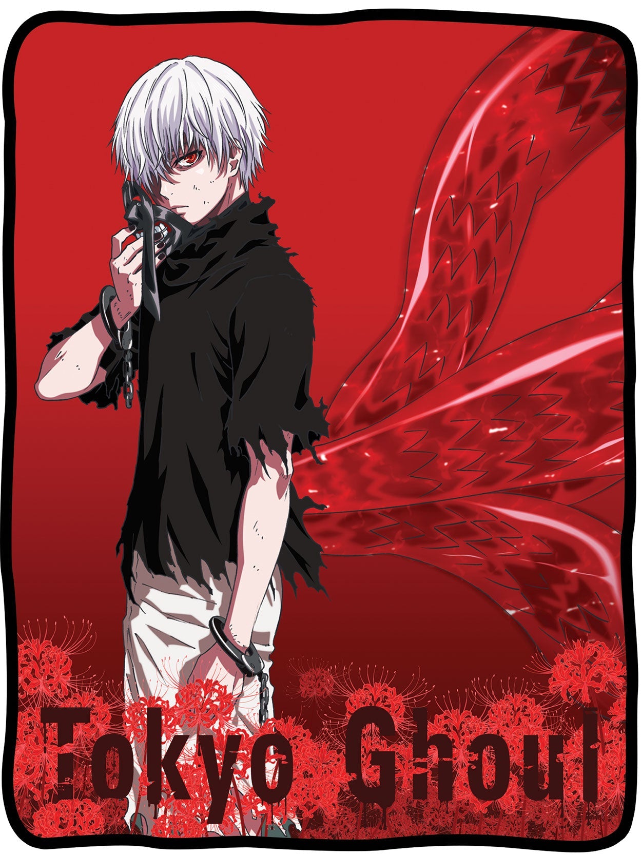 Tokyo Ghoul Ken Kaneki Rinkaku Kagune Fleece Throw Soft Lightweight Blanket 45x60 Inches