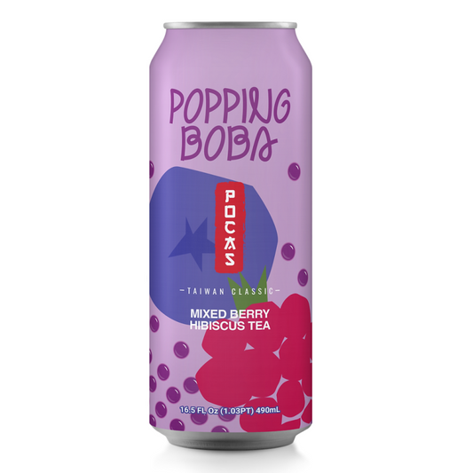 Bubble Tea - Popping Boba - Mixed Berry, Hibiscus Tea 490ml