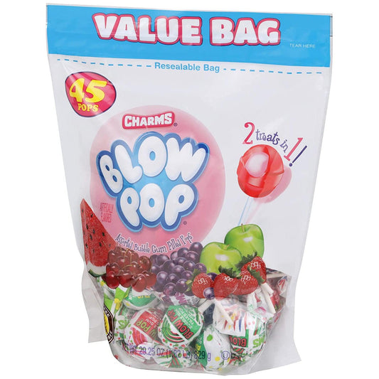 Charms Blow Pops Assorted Flavors 45 count bag 29.25 oz.