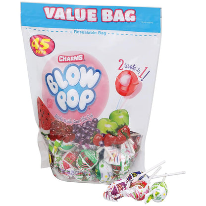 Charms Blow Pops Assorted Flavors 45 count bag 29.25 oz.