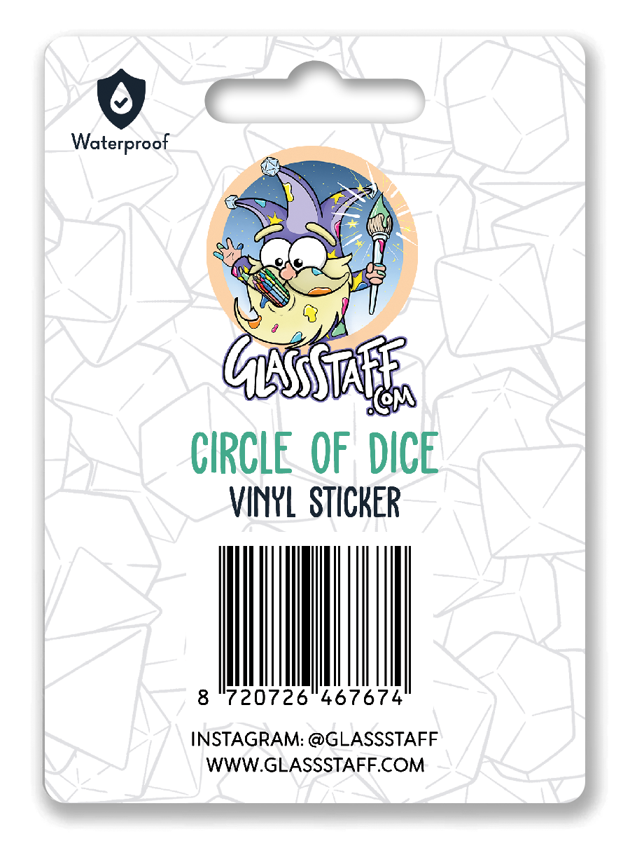Sticker: Circle of Dice Waterproof Die Cut