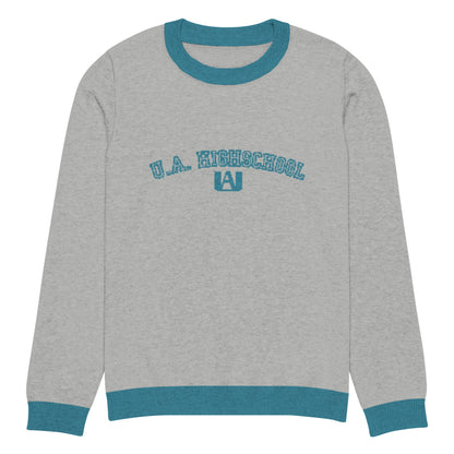 UA Highschool Jacquard Knitted Unisex Anime Crewneck Sweater