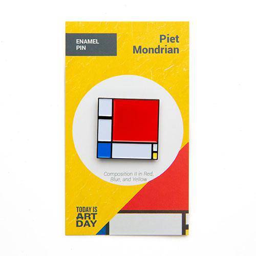 Composition II in Red, Blue, and Yellow Enamel Pin - Today is Art Day