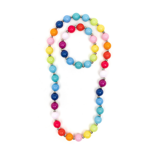 Beaded Bubblegum Necklace and Bracelet Set