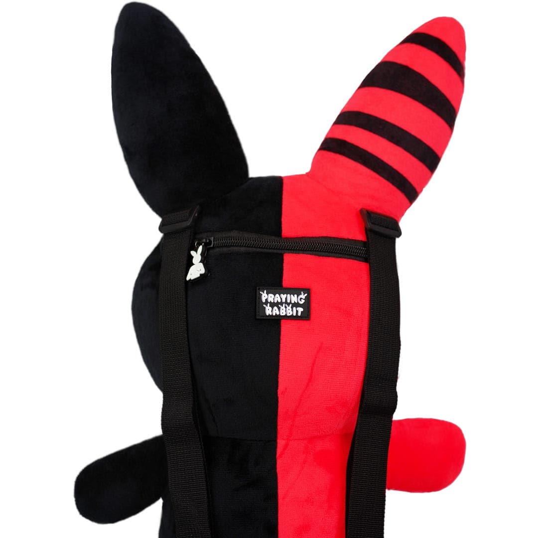 Bunny Plush Backpack 20" (RED/BLACK)