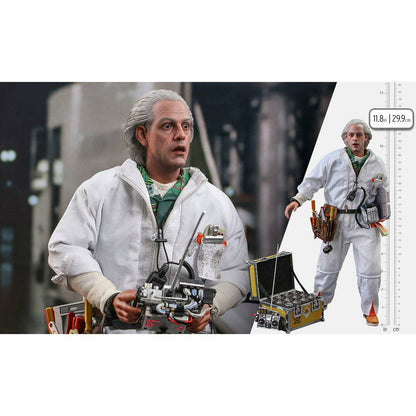 Hot Toys Back to the Future Doc Brown (Deluxe Version) 1:6 Scale Collectible Figure with bonus Plutonium case