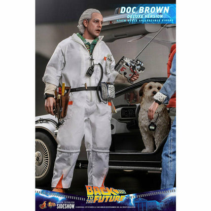 Hot Toys Zurück in die Zukunft Doc Brown (Deluxe-Version) Sammelfigur im Maßstab 1:6 mit Bonus-Plutonium-Koffer 