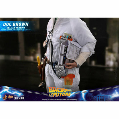 Hot Toys Back to the Future Doc Brown (Deluxe Version) 1:6 Scale Collectible Figure with bonus Plutonium case